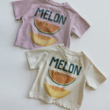 Pocket Graphic Tee- Melon- Sand
