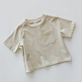 Pocket Graphic Tee- Melon- Sand