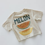 Pocket Graphic Tee- Melon- Sand