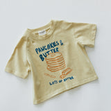 Graphic Tee- Pancakes & Butter- Pale Yellow