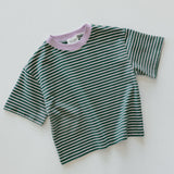 Mini Stripe Tee- Watermelon