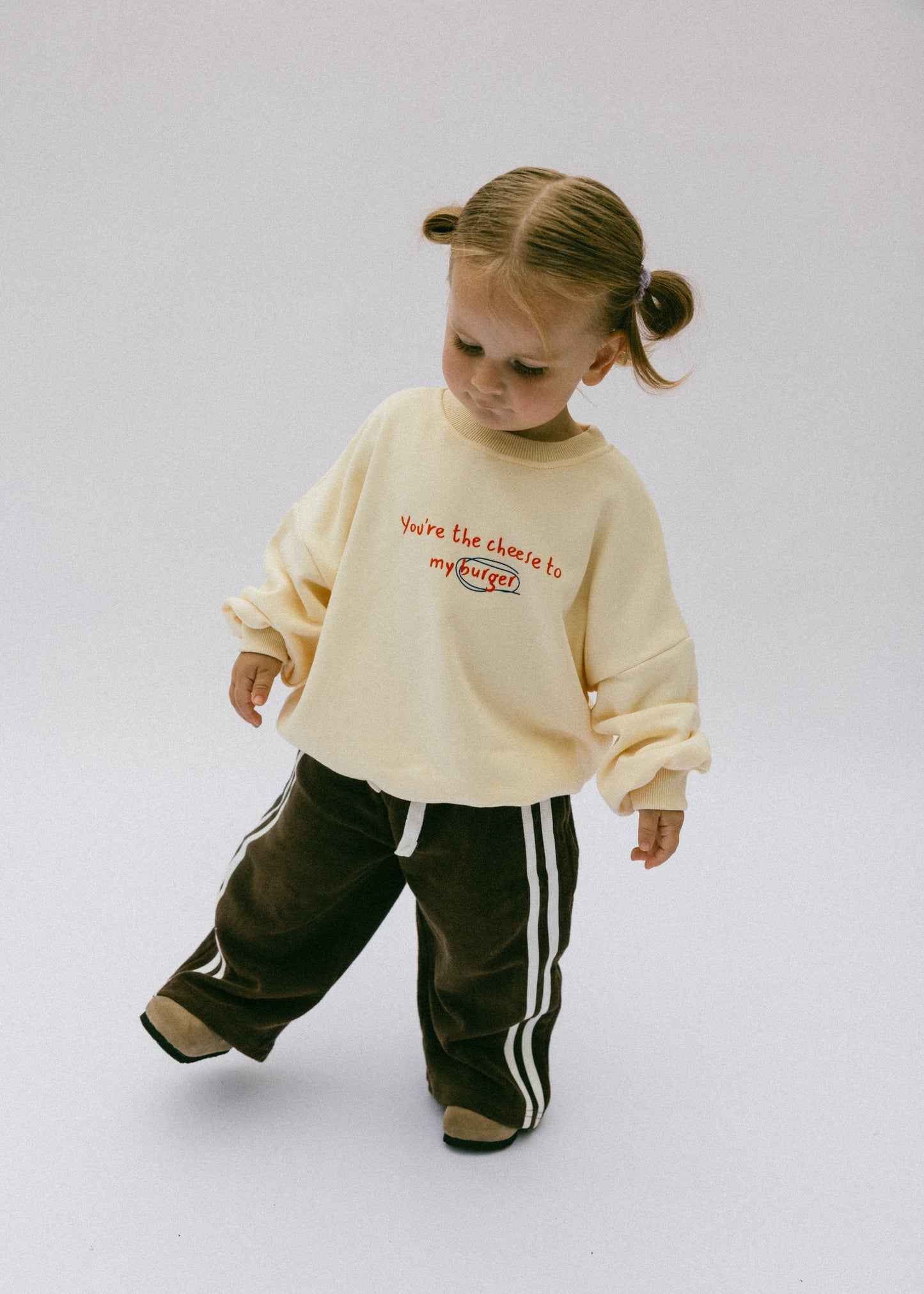 Graphic Crewneck- Burger- Butter Yellow