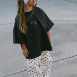 Boxy Graphic Tee- Deep- Charcoal