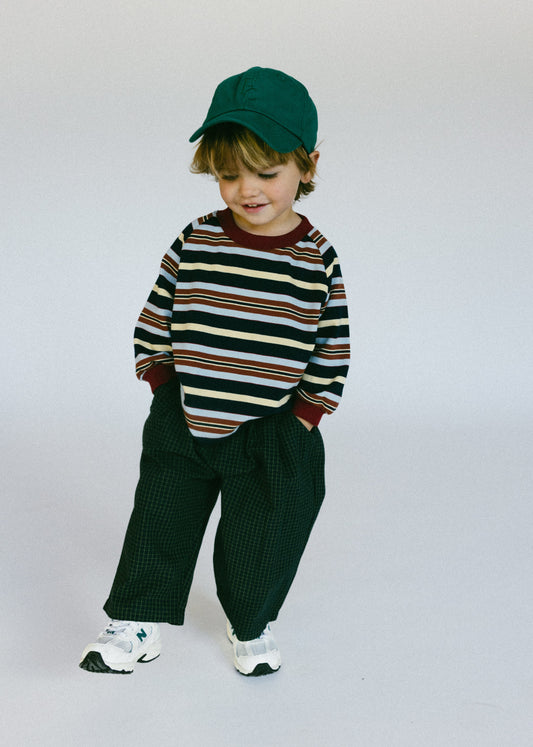 Retro Stripe Long Sleeve- Navy