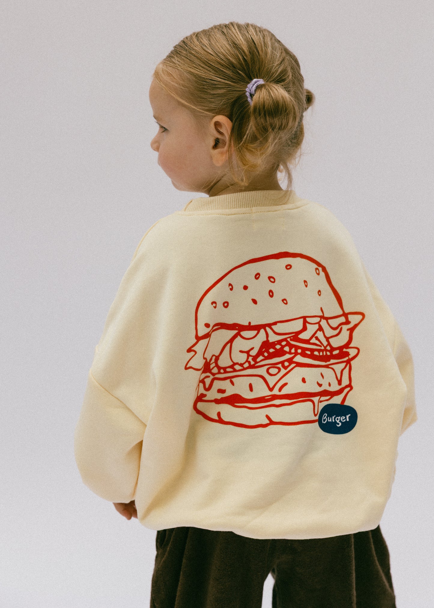 Graphic Crewneck- Burger- Butter Yellow