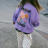 Graphic Crewneck- Flowers- Lilac