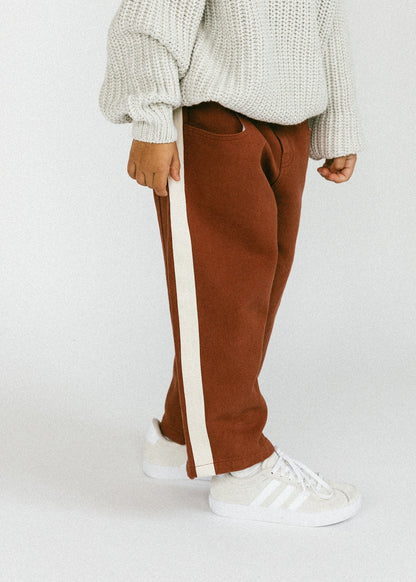 Side Stripe Pants- Brick