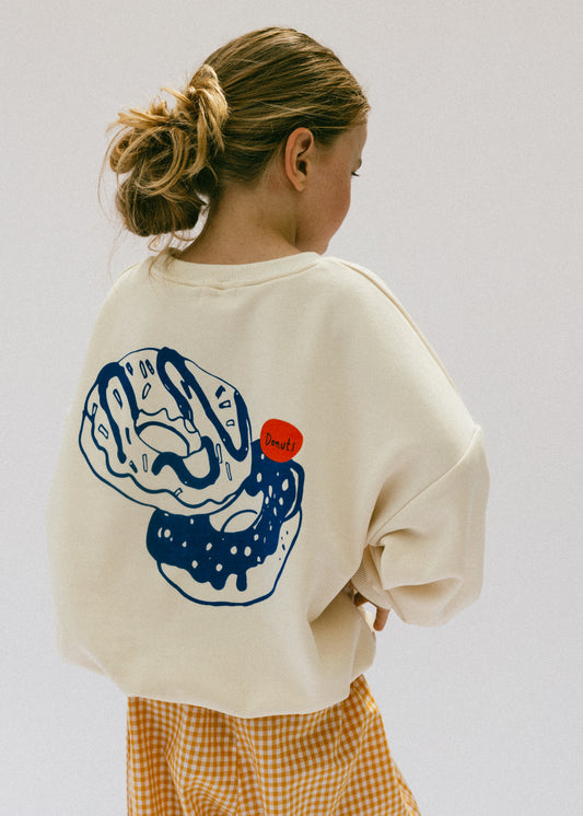 Graphic Crewneck- Donuts- Cream