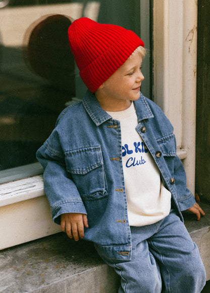 Denim Cargo Jacket- True Blue