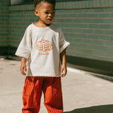 Linen Stripe Pants- Tomato