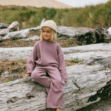 Knitted Cotton Pants- Dusty Purple