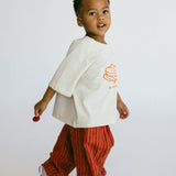 Linen Stripe Pants- Tomato