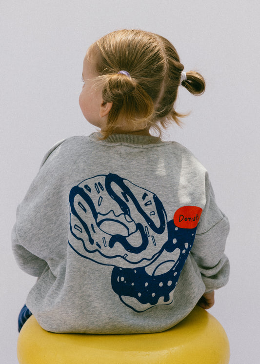 Graphic Crewneck- Donuts- Gray