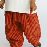 Linen Stripe Pants- Tomato