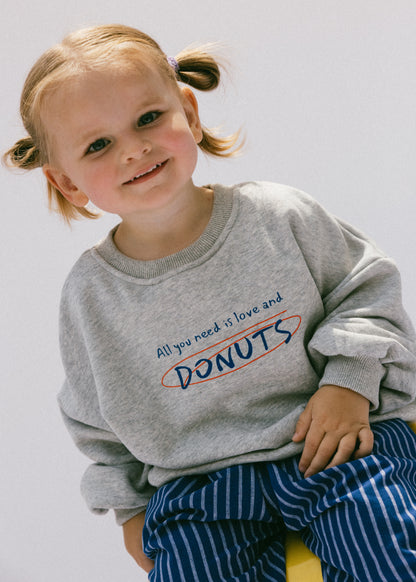 Graphic Crewneck- Donuts- Gray