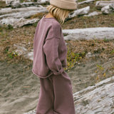 Knitted Cotton Top- Dusty Purple