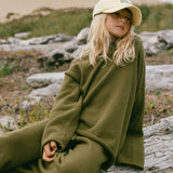 Knitted Cotton Pants- Olive