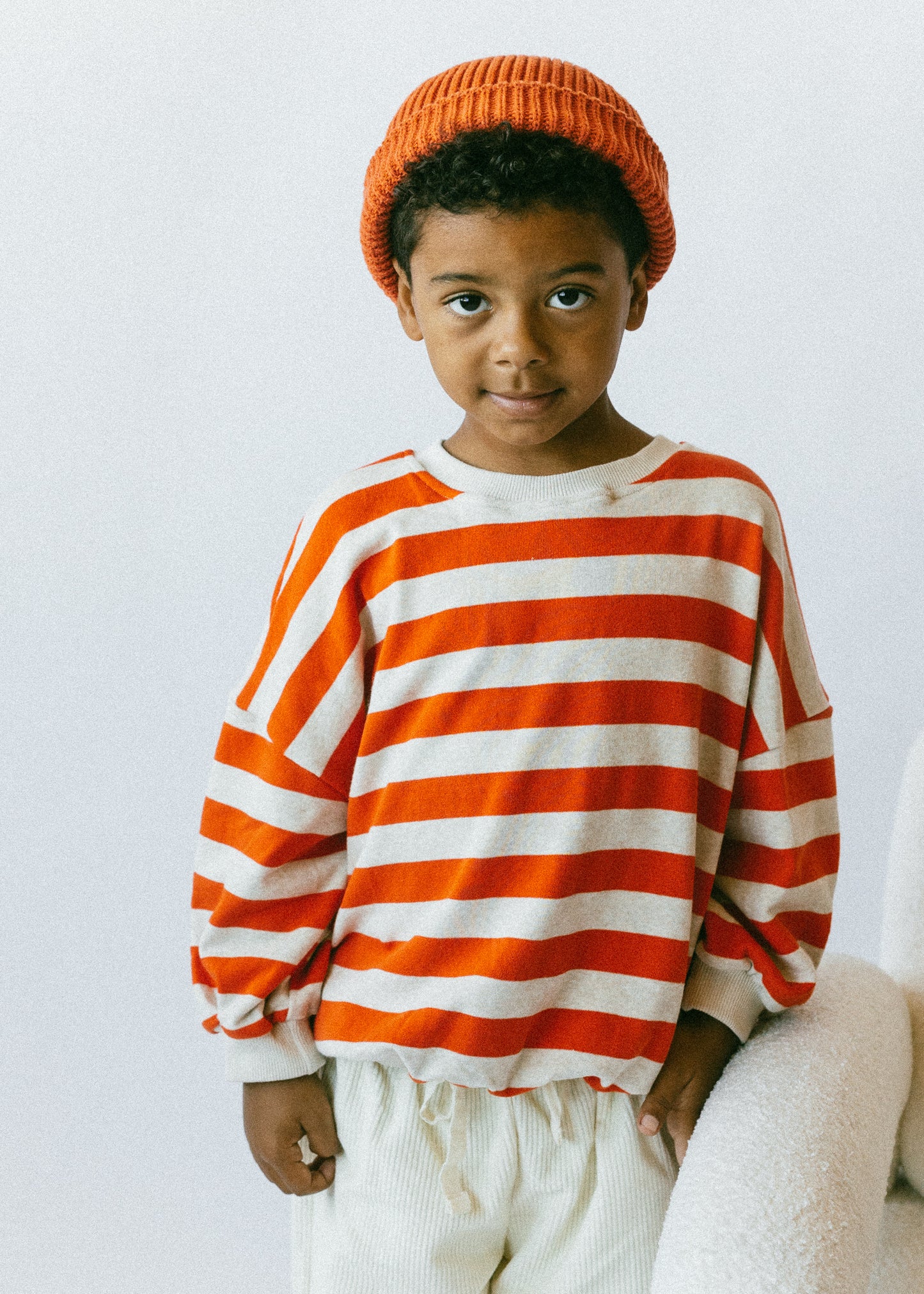 Stripe Crewneck- Orange