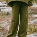 Knitted Cotton Pants- Olive