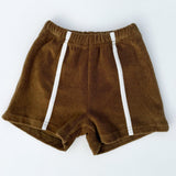 Single Stripe Terry Shorts- Earthy