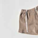 Single Stripe Terry Shorts- Sand