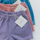 Striped Terry Shorts- Lavender