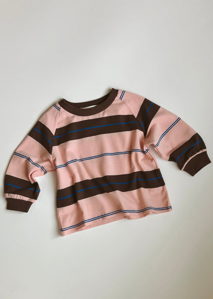 Retro Stripe Long Sleeve- Light Pink