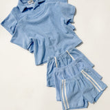 Racer Terry Shorts- Blue Poppy