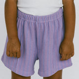 Striped Terry Shorts- Lavender