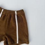 Single Stripe Terry Shorts- Earthy