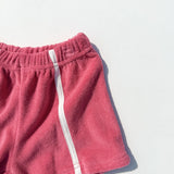 Single Stripe Terry Shorts- Raspberry