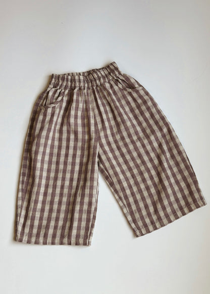 Soft Gingham Pants- Light Purple