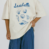 Oversized Graphic Tee- Seashells