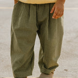 Check Pants- Light Olive & Honey