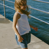 Racer Denim Shorts