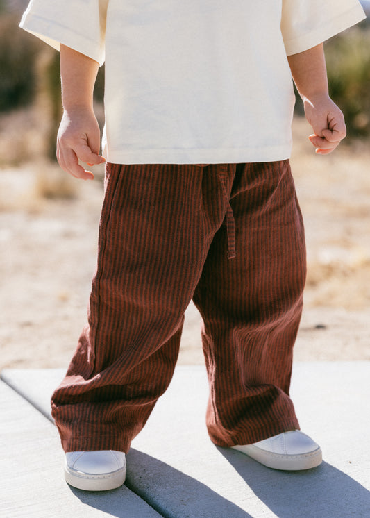 Striped Linen- Brick