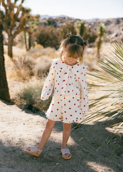 Muslin Collared Set- Strawberry