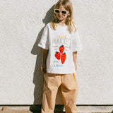 Oversized Graphic Tee- Fruit Market- White