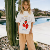 Oversized Graphic Tee- Fruit Market- White