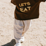 Graphic Tee- Let's Eat- Brown