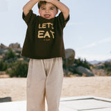 Graphic Tee- Let's Eat- Brown