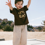 Graphic Tee- Let's Eat- Brown