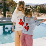 Oversized Graphic Tee- Fruit Market- White