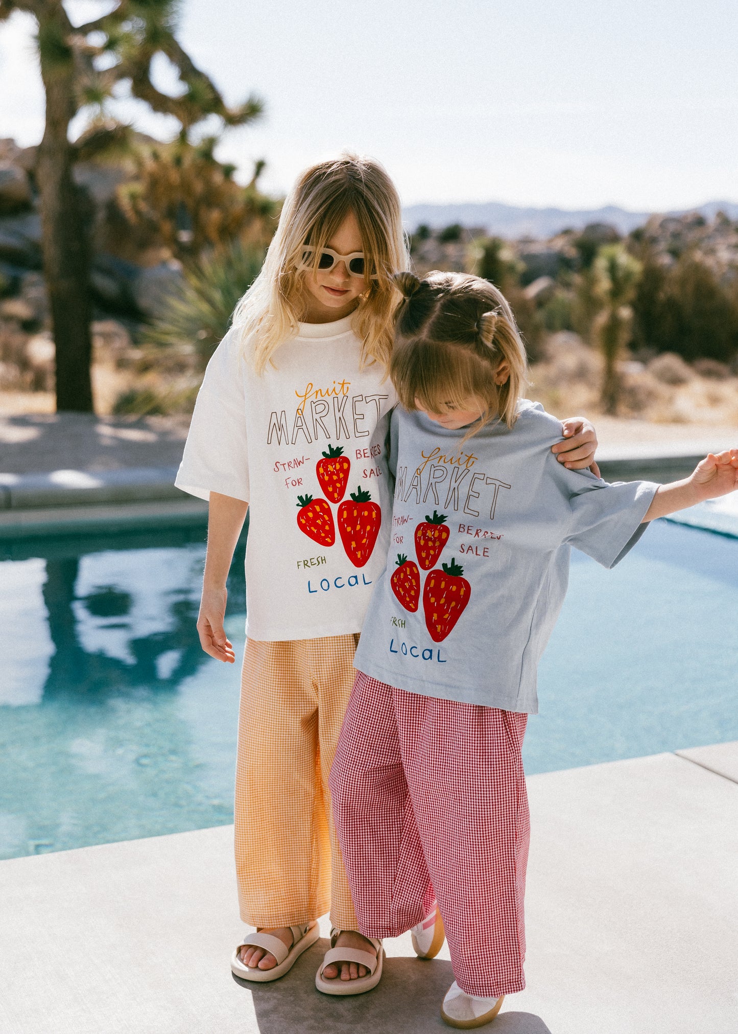 Oversized Graphic Tee- Fruit Market- White