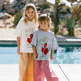 Oversized Graphic Tee- Fruit Market- White