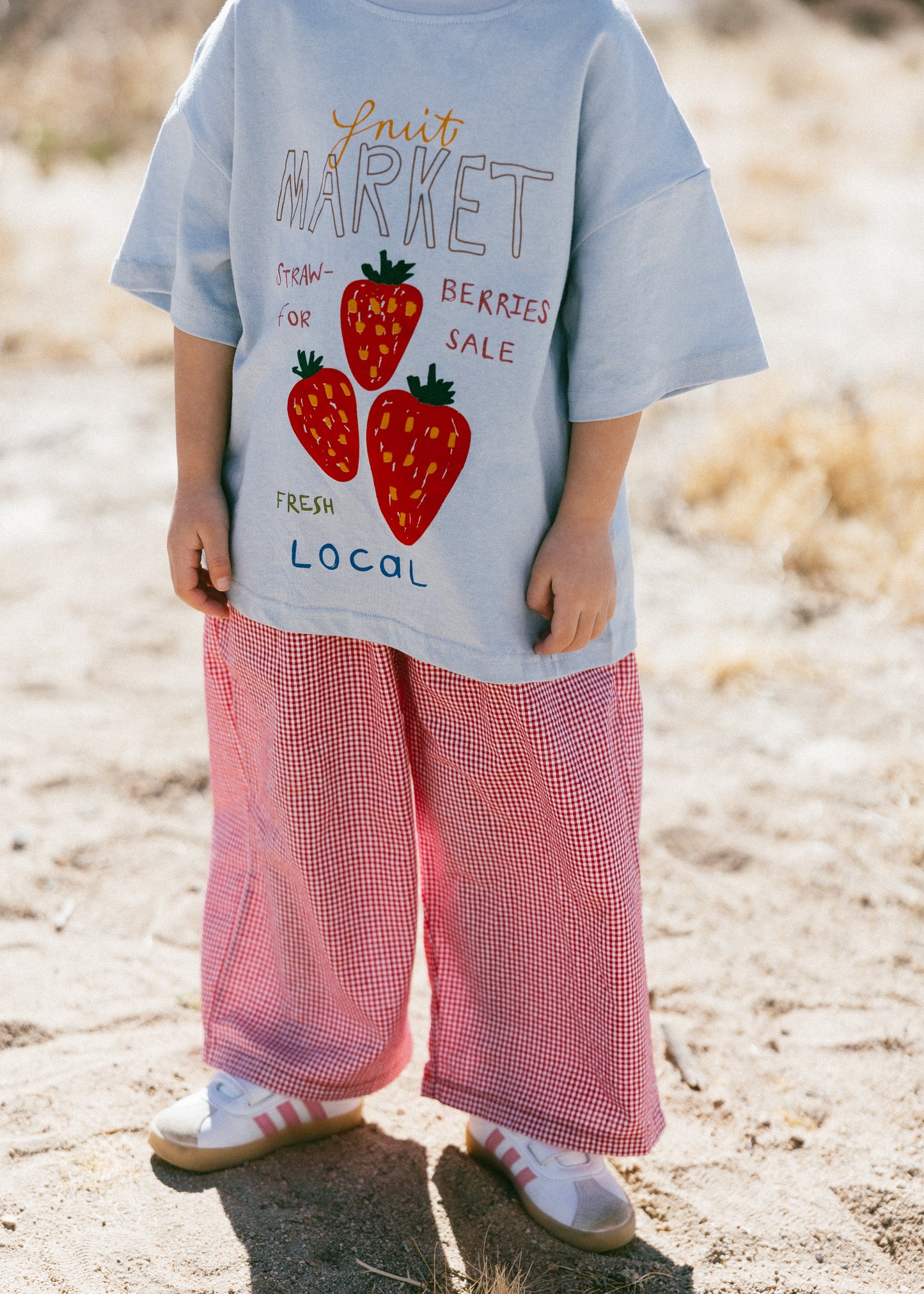 Oversized Graphic Tee- Fruit Market- Blue