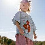 Oversized Graphic Tee- Fruit Market- Blue