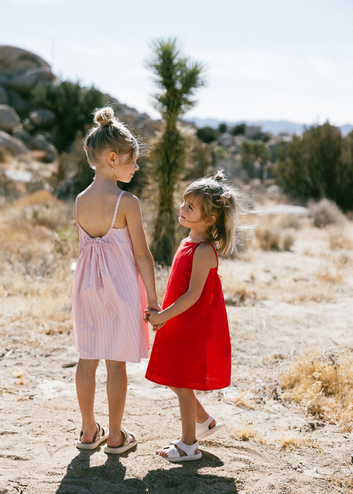 Tie Back Dress- Striped Pink