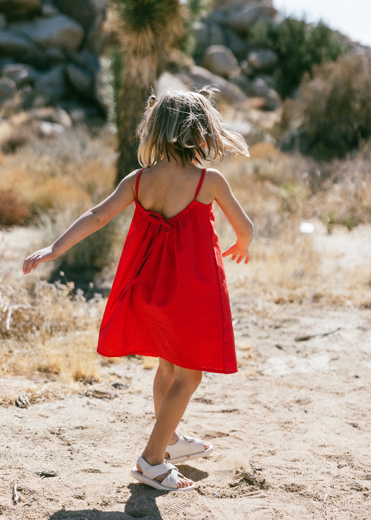 Tie Back Dress- Red