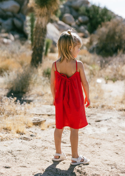 Tie Back Dress- Red